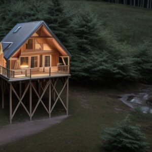 Cabane perchée avec spa et sauna